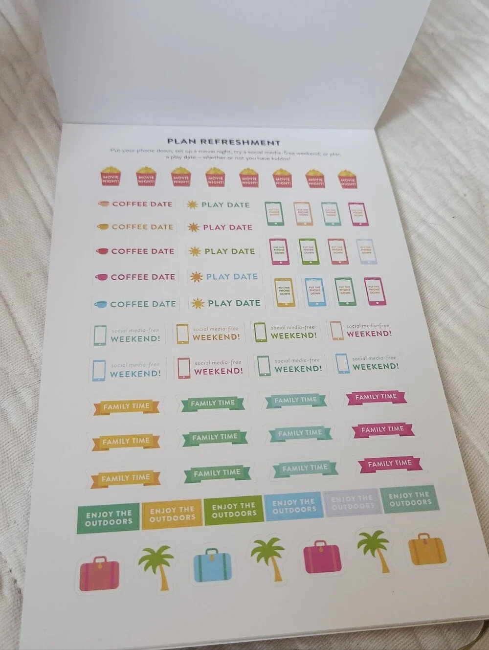 NWOT Cultivate Goal Setting Sticker Book- Pink & Gold Stripes